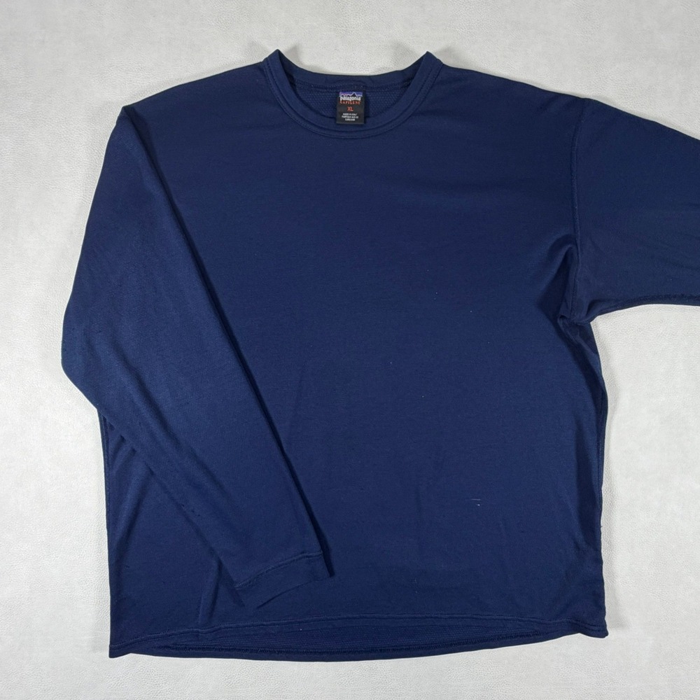 Patagonia Capilene Mens XL Navy Blue Long Sleeve Base Layer Top Made in USA